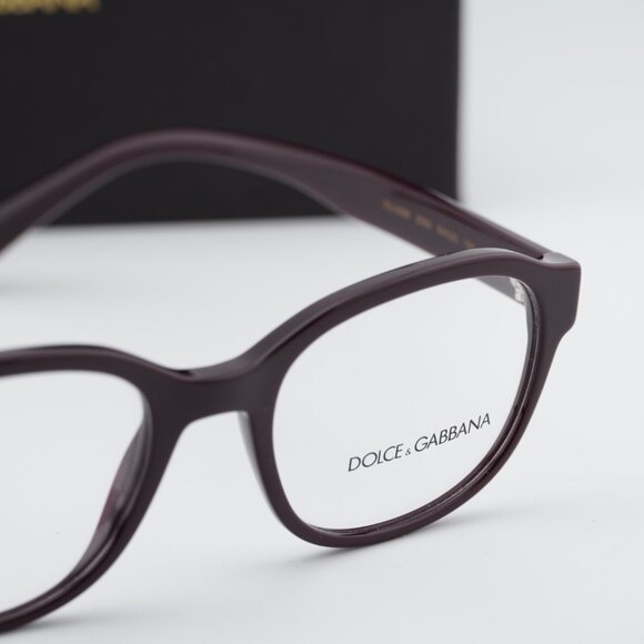 Dolce & Gabbana DG3339 3332 Rectangle Eyeglasses 53mm - Dark Bordeaux - Picture 6 of 11